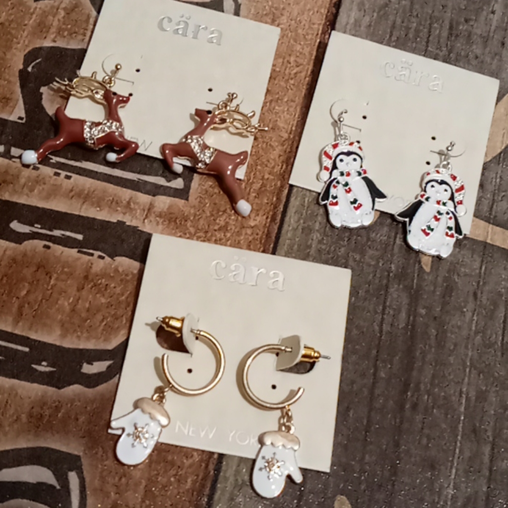 Set Of 3 Pairs Christmas Earnings